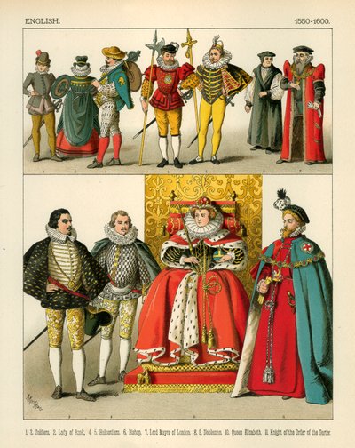 Costume anglais 1550-1600 - Albert Kretschmer